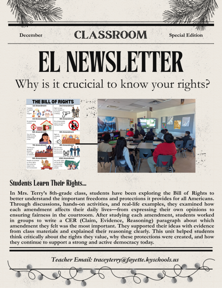EL Newsletter: Bill of Rights