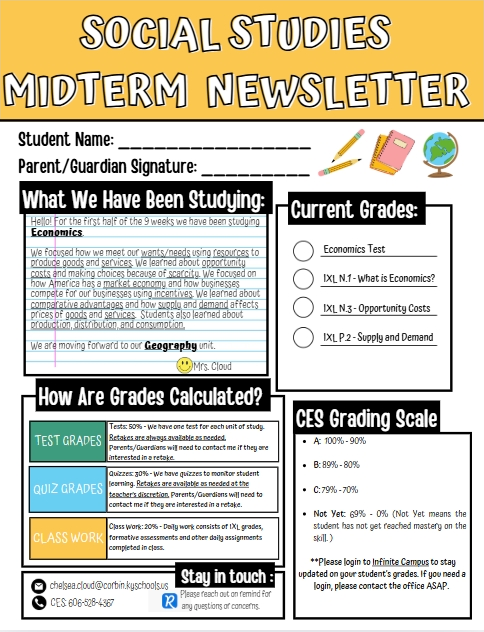 Fifth Grade Social Studies Newsletter